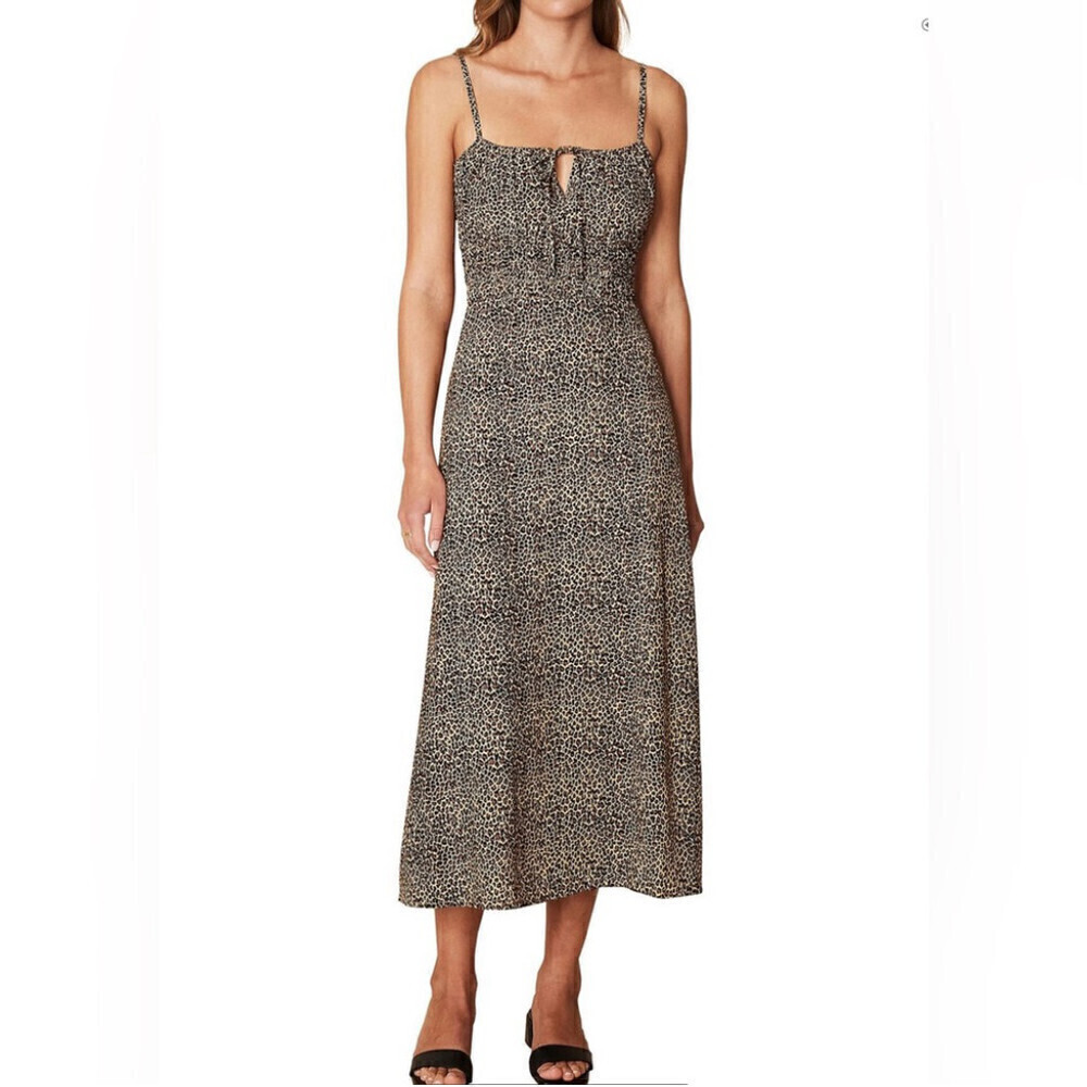 FAITHFULL THE BRAND NWT
Jasmina Sleeveless Animal Print Midi Dress Sz S